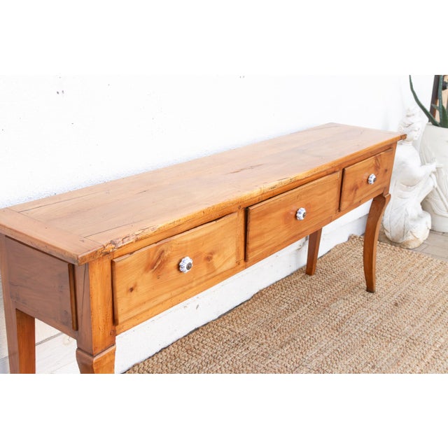 French Provincial Antique French Fruitwood Provincial Console For Sale - Image 3 of 9