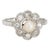 Antique Edwardian Pearl Diamond Cluster 18k White Gold Ring, Size 6 For Sale