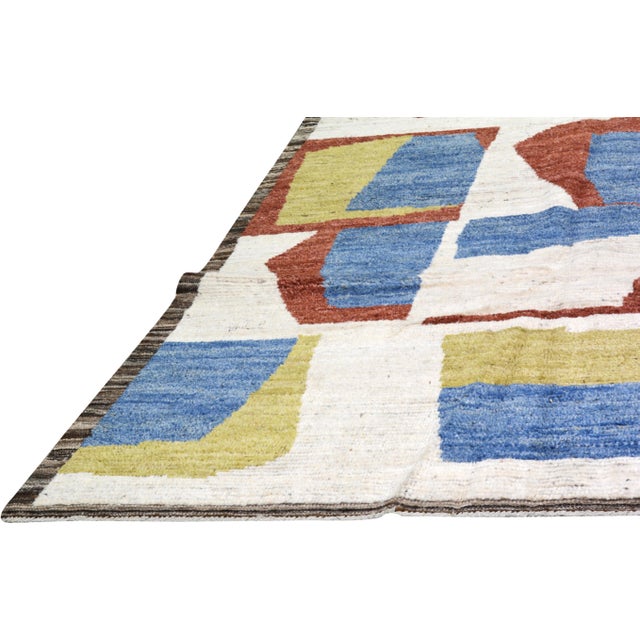 Moroccan Moroccan Hand Knotted Wool Rug, 8'3"x9'10" For Sale - Image 3 of 6