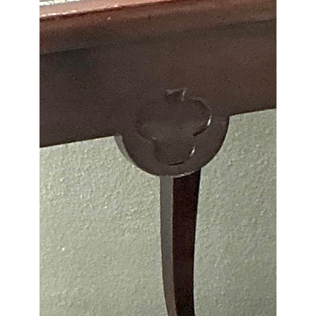 Vintage Queen Anne Leather Top Game Table For Sale In West Palm - Image 6 of 12