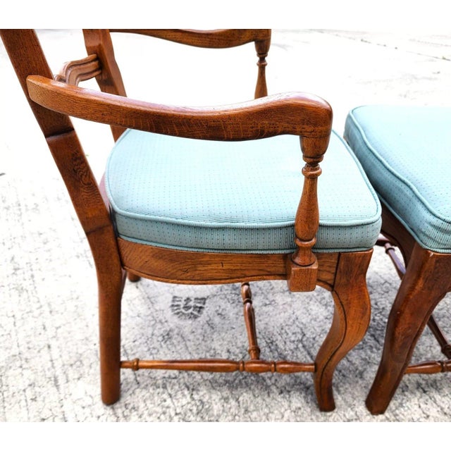 Brown Vintage French Country Dining Chairs Set of 8 For Sale - Image 8 of 12