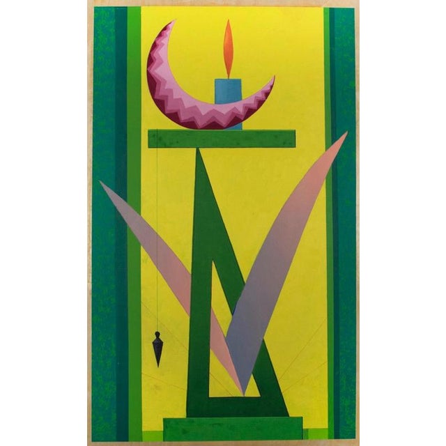 Leo Guida, Lunanguria, 1992, Oil Painting on Wood, Framed For Sale - Image 4 of 5