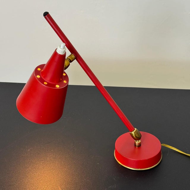 Vintage Red Table Lamp from Stilux Milano, 1950s For Sale - Image 13 of 14