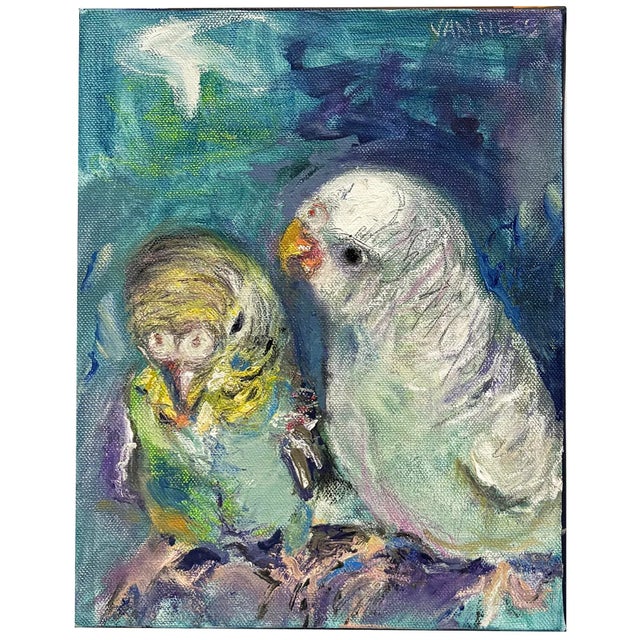 Impressionist "Birds of a Feather", Original Oil Painting, Friends Art For Sale - Image 3 of 5