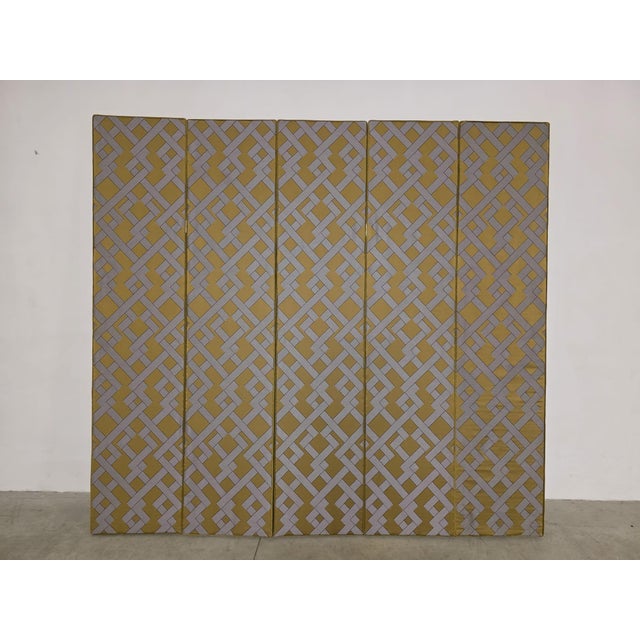 Textile Hollywood Regency Screen, 1970s For Sale - Image 7 of 18