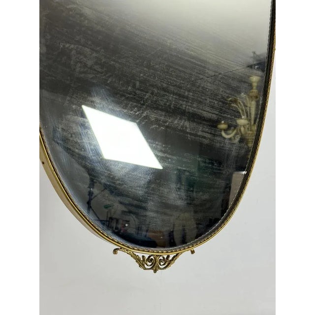 Mid-Century Italian Mirror in Brass, Italy, 1950s For Sale - Image 10 of 13