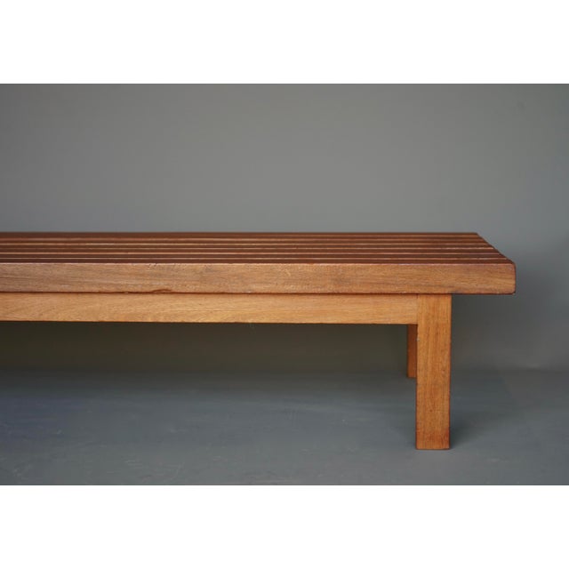 Mid-Century Slatted Teak Low Bench, 1960s For Sale - Image 17 of 18