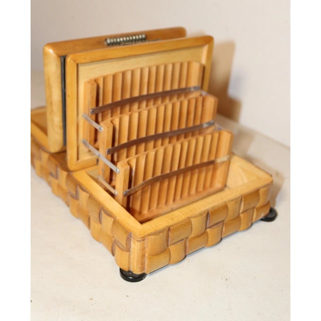 Vintage Handmade Wood Sterling Glass Folk Art Smoking Cigarette Box Case Caddy For Sale - Image 12 of 12