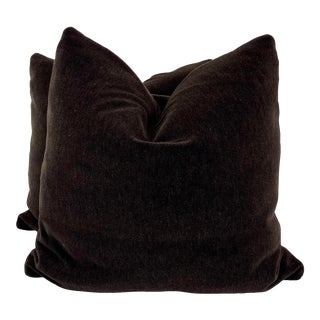 Donghia "Versa Mohair" in Grizzly 22" Pillows-A Pair For Sale