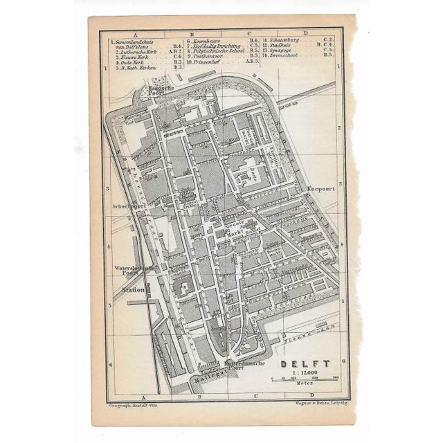 Traditional Antique Dutch Map of Delft For Sale - Image 3 of 5
