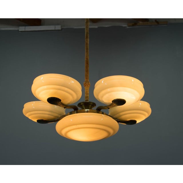 Vintage Art Nouveau Chandelier, 1920s For Sale - Image 6 of 16