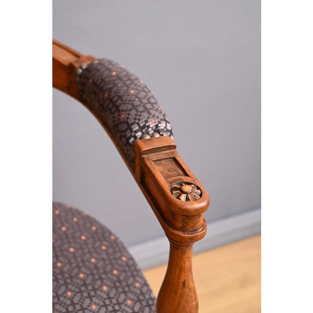 Wood Stained Beech Armchairs, Early 20th Century, Set of 2 For Sale - Image 7 of 18