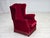 Danish Highback Armchair in Red Velour and Ash, 1970s For Sale - Image 9 of 18
