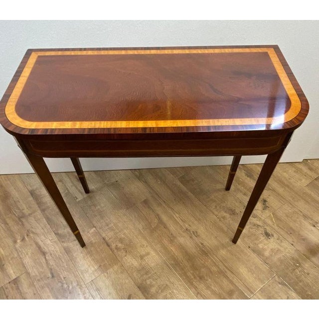 Gorgeous pair of Sheraton Revival console tables in mahogany Classically understated design perfect for contemporary...