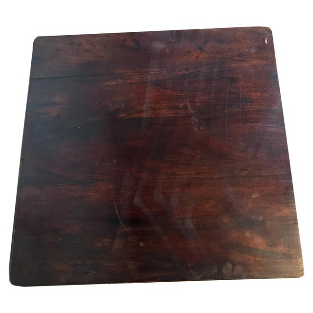 Farmhouse 1970s Rustic Brown Mango Wood Square End Table With Wrought Iron Grill & Shelf – 1 Piece For Sale - Image 3 of 5