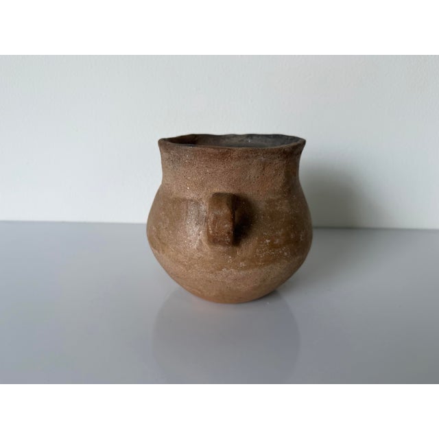 Brown Vintage Primitive Organic Style Art Pottery Vase, Unsigned For Sale - Image 8 of 11