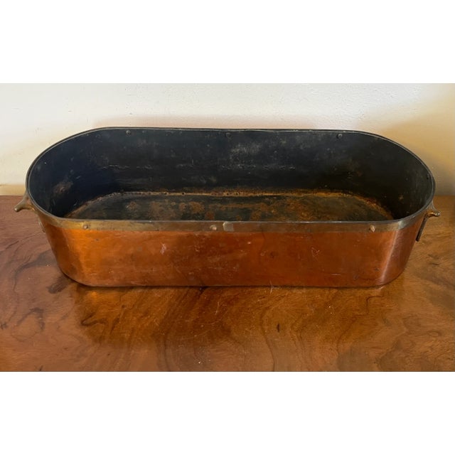 Victorian Antique English Copper and Brass Oval Jardiniere Planter For Sale - Image 3 of 12