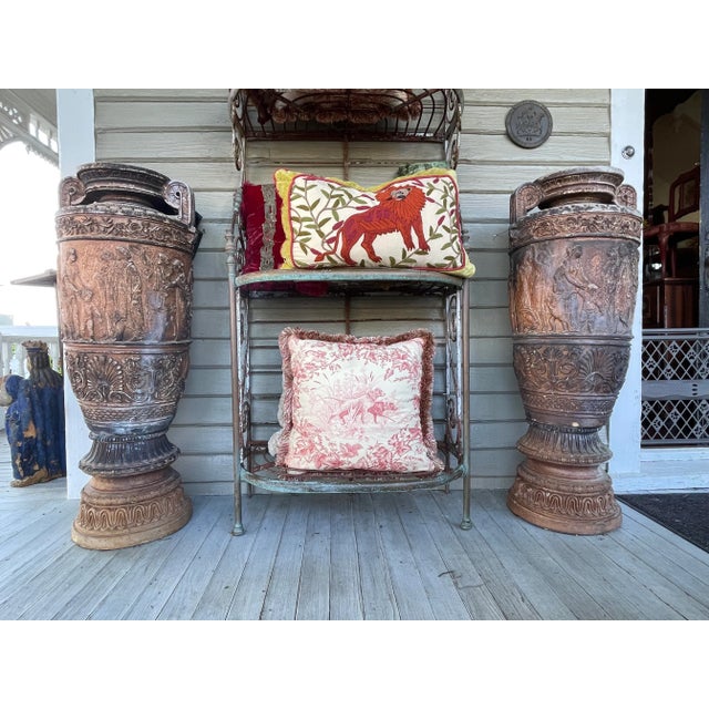 Pair Late 19th Century Monumental Neoclassical Amphora Garden Urns - Set of 2 For Sale - Image 9 of 12