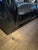 Custom Edelman Black Patent Leather Tufted Tuxedo Sofa For Sale - Image 9 of 14