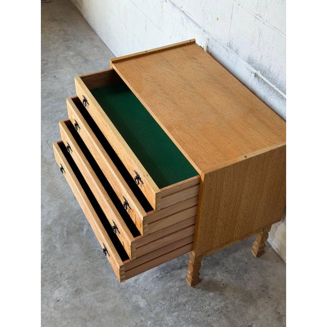 1960s Oak Dresser With 4 Drawers Danish Mid-Century Modern 1960s For Sale - Image 5 of 11