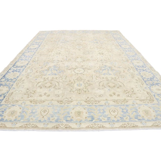 Shabby Chic Vintage Persian Mashhad Rug - 08'11 X 12'04 For Sale - Image 3 of 9