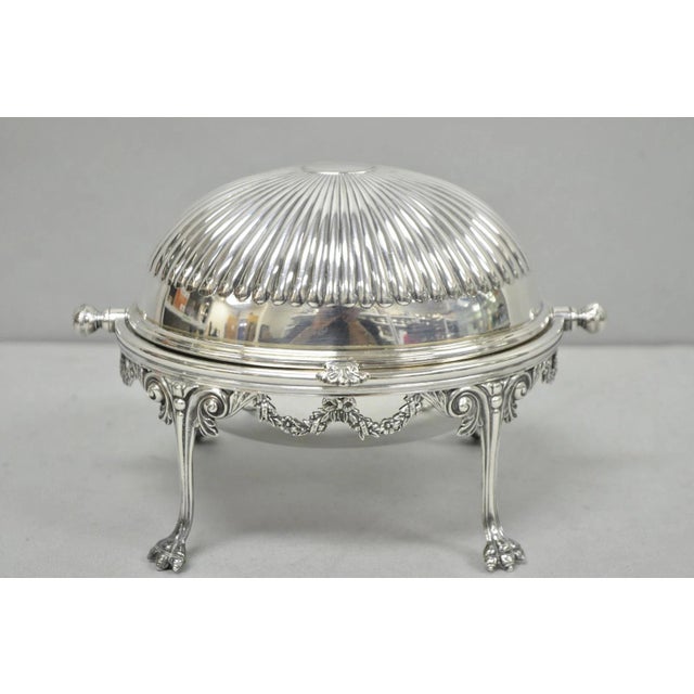 Antique English Edwardian Silver Plated Revolving Oval Serving Butter Dish For Sale - Image 13 of 15