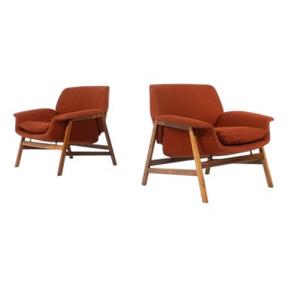 Mod. 849 Armchairs attributed to Gianfranco Frattini for Cassina, 1950s, Set of 2 For Sale