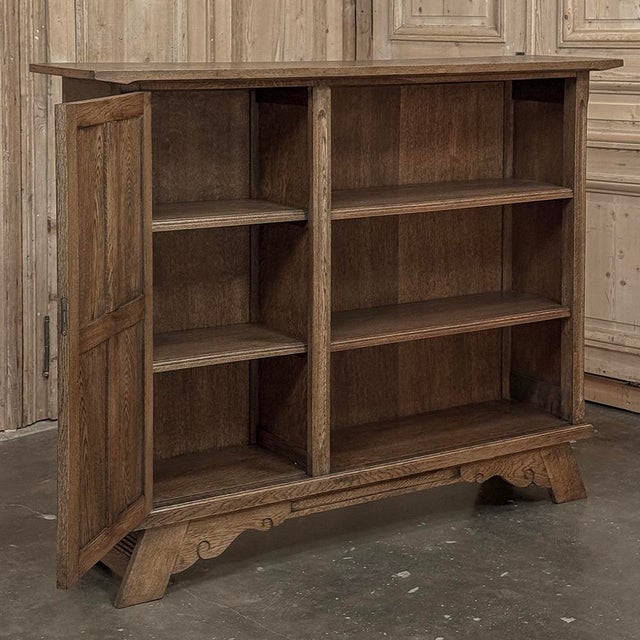 Vintage Dutch Gothic Revival Oak Barrister's Bookcase For Sale - Image 16 of 18