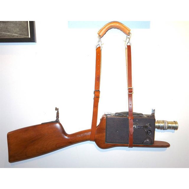 Art Deco Kodak Pro Movie Camera With Custom Built Wood Shoulder Support Stock, Circa 1930's For Sale - Image 3 of 11