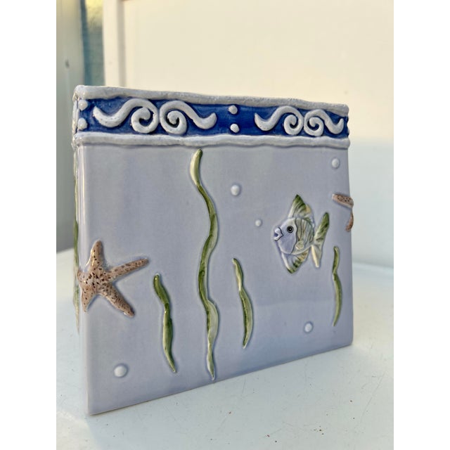 Ceramic Nautical Tissue Box Cover For Sale In West Palm - Image 6 of 8