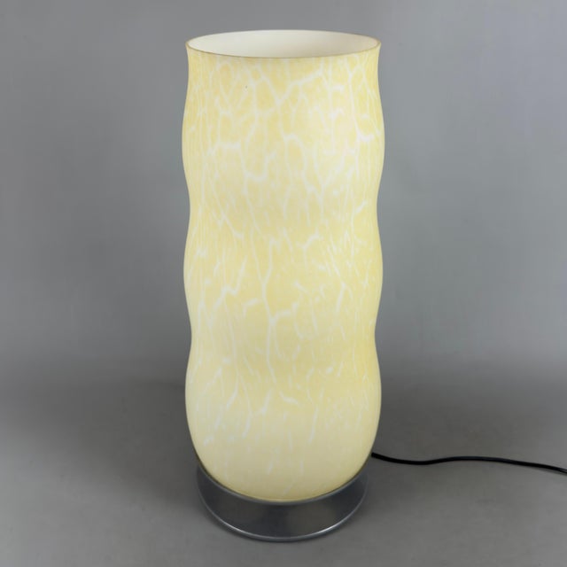 Modern Large Modernist Opal Murano Glass Table Lamp For Sale - Image 3 of 13