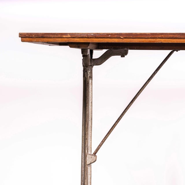 1930’s Original Cast Base Fischel Bistro Dining Table. Fischel was founded in 1871 by Czech born David Gabriel Fischel, a...