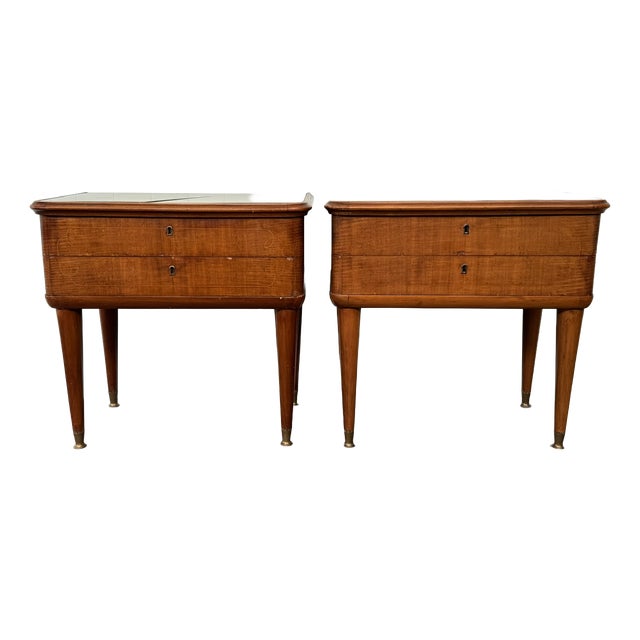 Vintage Italian Bedside Tables, 1950s, Set of 2 For Sale