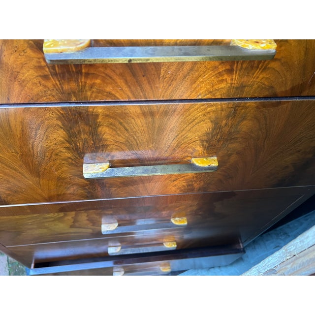 An Art Deco Chest of Drawers Bakelite Handles and Drop-Front Secretary For Sale - Image 9 of 12