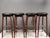Teak Bar Stools with Black Imitation Leather Seats and Chrome-Plated Metal Footrests from Spøttrup Møbelfabrik, Denmark, 1960s, Set of 4 For Sale - Image 4 of 11
