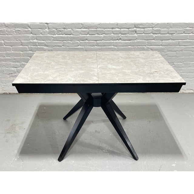 Atomic Mid Century Modern Ebonized Dining Table, C. 1950's For Sale - Image 11 of 13
