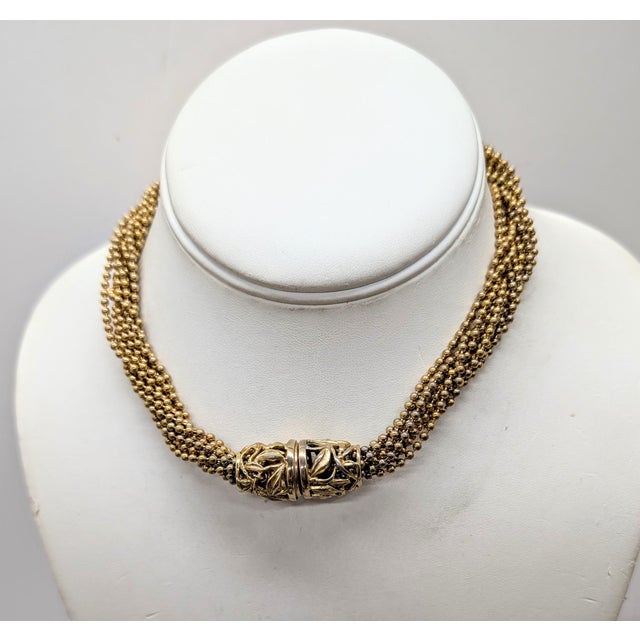 Mid-Century Modern Vintage 1979 Signed Napier Ad Piece Goldtone Torsade Necklace For Sale - Image 3 of 14