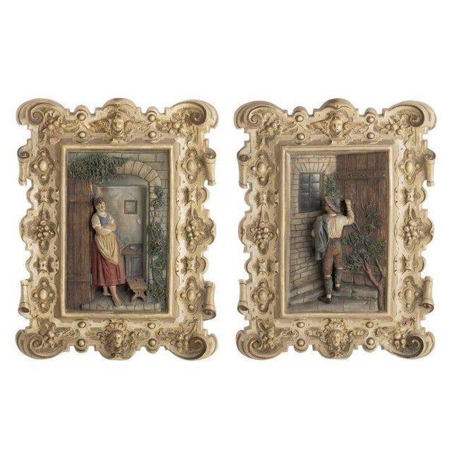 Porcelain Wall Plates, Set of 2 For Sale - Image 6 of 6