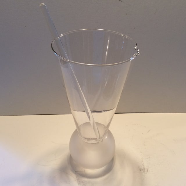 Vintage Glass Cocktail Mixing Pitcher & Stirrer Chairish