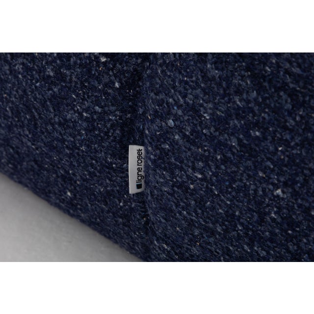 Restored Ligne Roset Togo 3-Seater in Indigo Grain Bouclé - Vintage European Original For Sale - Image 12 of 17