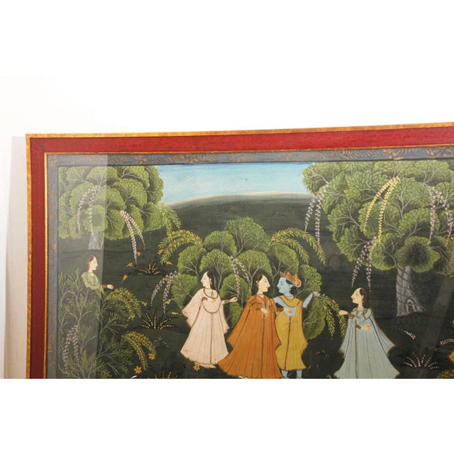 Painting of Radha and Krishna with Female Gopis For Sale - Image 4 of 13