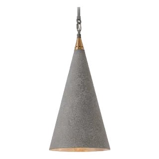 Calder Ridge Pendant-Stone Weathered Patina and Hearth Brass- 19" Sculptural Iron Pendant by Terracotta Lighting For Sale