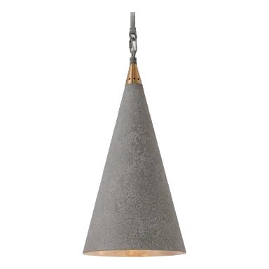 Calder Ridge Pendant-Stone Weathered Patina and Hearth Brass- 19" Sculptural Iron Pendant by Terracotta Lighting For Sale