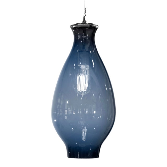 Iris Pendant Light from the Versuvius Collection in Steel Blue For Sale