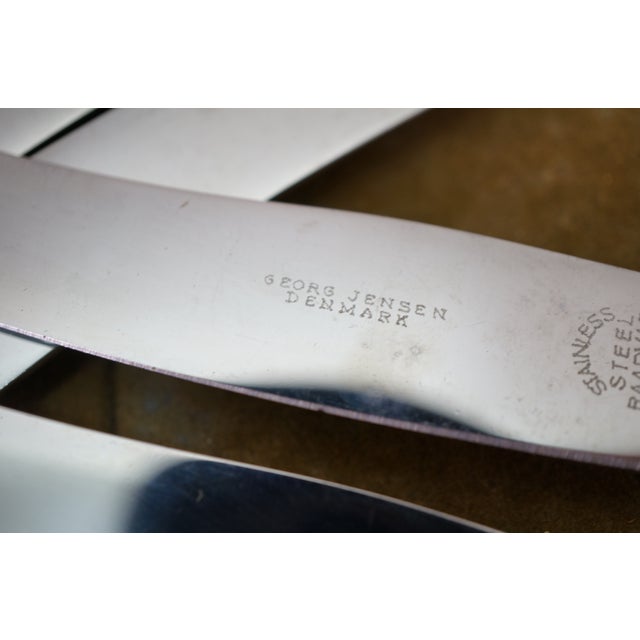 Early 20th Century Antique Danish Georg Jensen Acanthus Dronning Sterling Silver Knives 6.5" - 9pcs For Sale - Image 5 of 10