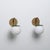 Gold Vintage Italian Brass Wall Lamps with Green Details and Opaline Globes, 1950s, Set of 2 For Sale - Image 8 of 15