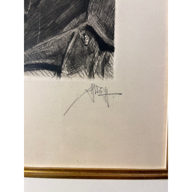 1910s 1919 Felix Ernst Peiser Portrait Etching by Heinrich Wolff Signed, Framed For Sale - Image 5 of 11