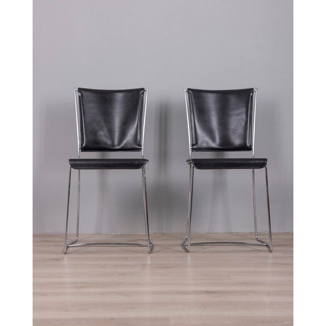 Vintage Leather Chairs by Segis Italia, 1990s, Set of 2 For Sale - Image 4 of 12