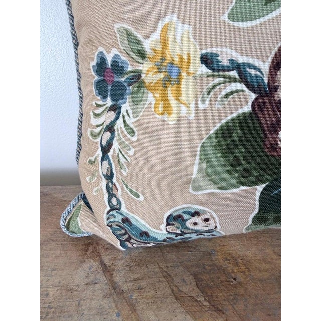 Designer Linen Throw Pillow in Exotic “Braganza” Jungle Print With Leopard Motif For Sale - Image 10 of 12