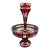 Vintage Bohemian 2 Pc Red Crystal Egermann Czech Art Glass Centerpiece Bowl Vase Epergne Stunning For Sale